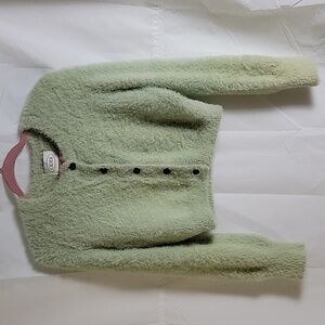 Cider fuzzy lime green cropped cardigan